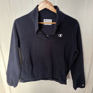 Champion Navy Fleece Pullover with Logo